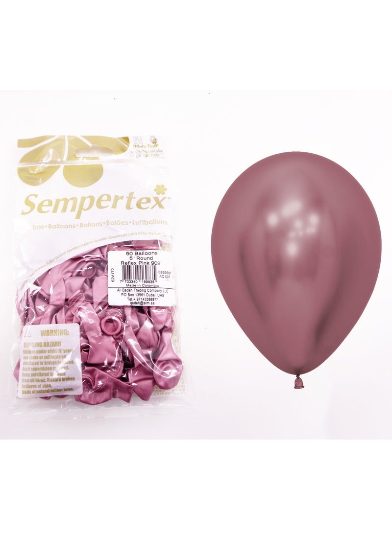 Sempertex Party Ball:5in Reflex Pink 50's - Image 3