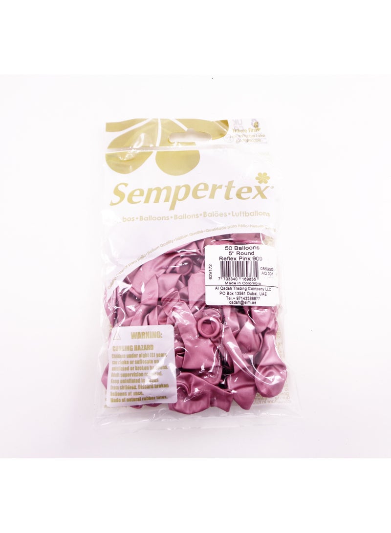 Sempertex Party Ball:5in Reflex Pink 50's - Image 2