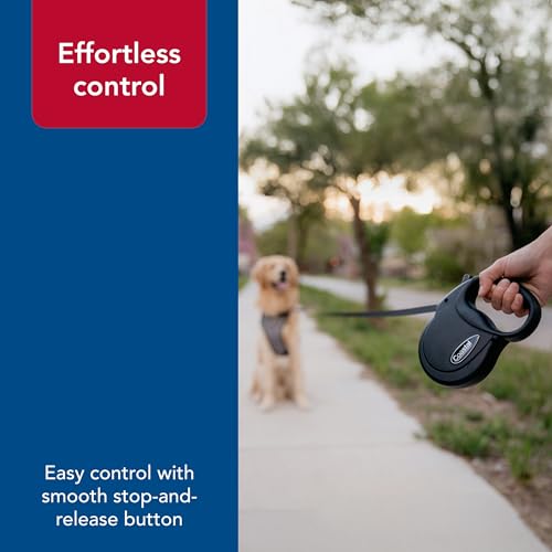 Coastal Pet Power Walker Dog Retractable Leash - Reflective Dog Leash - Stop-and-Release Control Button - Comfort Grip Handle - Red - Medium - Image 5