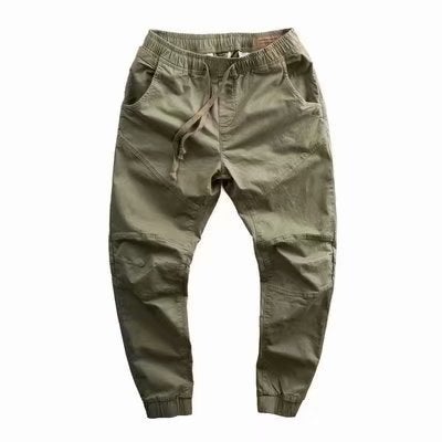 Korean style solid color overalls mens fashion brand ankle-tied labor protection pants spring and autumn mens loose casual pants one-piece delivery CPH-1538 khaki (twill cotton)