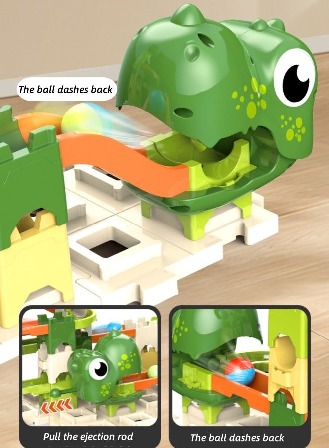 Track Toys,Toy Car Ramp Track,Dinosaur Climbing Hills Railcar,Colorful Balls Construction Play Set, With 8 Mini Balls And Differenttracks,For Preschool Gifts Kids Ages 3 Years And Older (Dinosaur Hi - Image 4