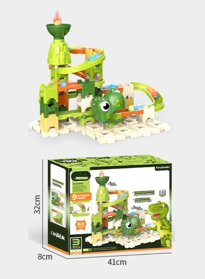 Track Toys,Toy Car Ramp Track,Dinosaur Climbing Hills Railcar,Colorful Balls Construction Play Set, With 8 Mini Balls And Differenttracks,For Preschool Gifts Kids Ages 3 Years And Older (Dinosaur Hi - Image 2