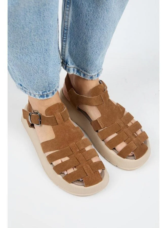 Manijero  Rosa Women's Genuine Leather Caged Sandal with Dark Sole. for Women | Best Price UAE