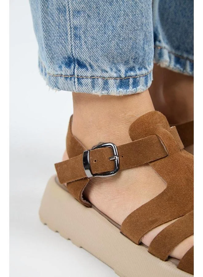 Manijero  Rosa Women's Genuine Leather Caged Sandal with Dark Sole. for Women | Best Price UAE
