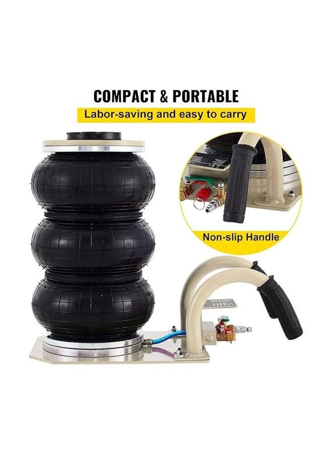 Generic Jack 3 Ton Triple Bag Air Jack Fast Lifting Height Pneumatic Air Jack 6600LBS Capacity SUV Car Lift Repair Tool  - Image 3