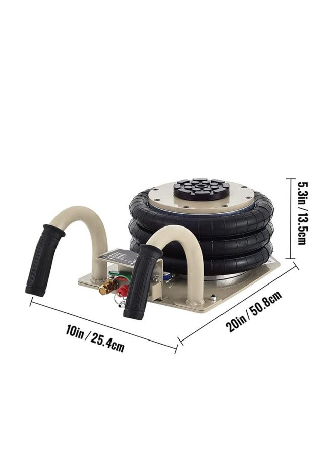 Generic Jack 3 Ton Triple Bag Air Jack Fast Lifting Height Pneumatic Air Jack 6600LBS Capacity SUV Car Lift Repair Tool  - Image 2