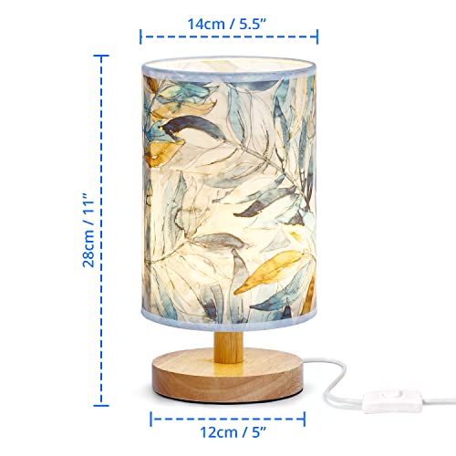 ABOUT SPACE LED Table Lamp- Bedside Side Table with Wooden Base for Night Reading,Bed Room,Living Room,Home & Decor- Cylindrical Night with Dim Light(11 Inch Height,Bulb Included)(1 Pack) - Image 2