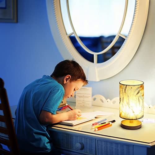 ABOUT SPACE LED Table Lamp- Bedside Side Table with Wooden Base for Night Reading,Bed Room,Living Room,Home & Decor- Cylindrical Night with Dim Light(11 Inch Height,Bulb Included)(1 Pack) - Image 4