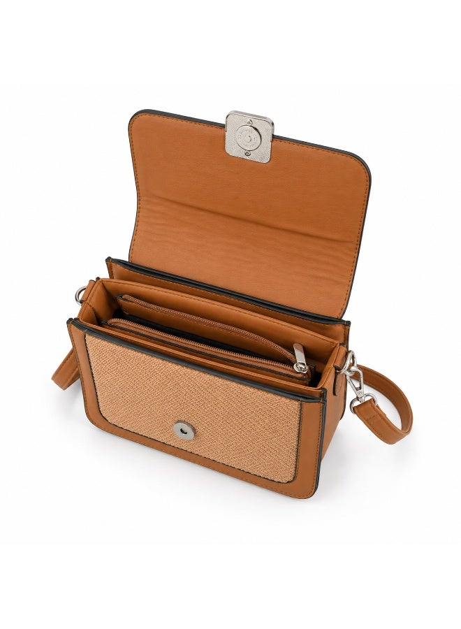 Elegant women's leather shoulder bag with a gold metal clasp - Image 5