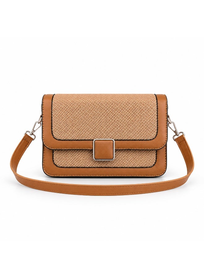 Elegant women's leather shoulder bag with a gold metal clasp - Image 2
