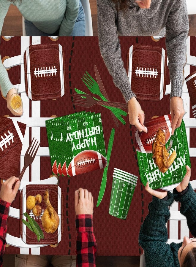 Dydamud Football Birthday Party Supplies Serve 25, Includes Plates Napkins Tablecloth Banner Kit for Sport Birthday Game Day Tailgate Football Party Decorations - Image 5