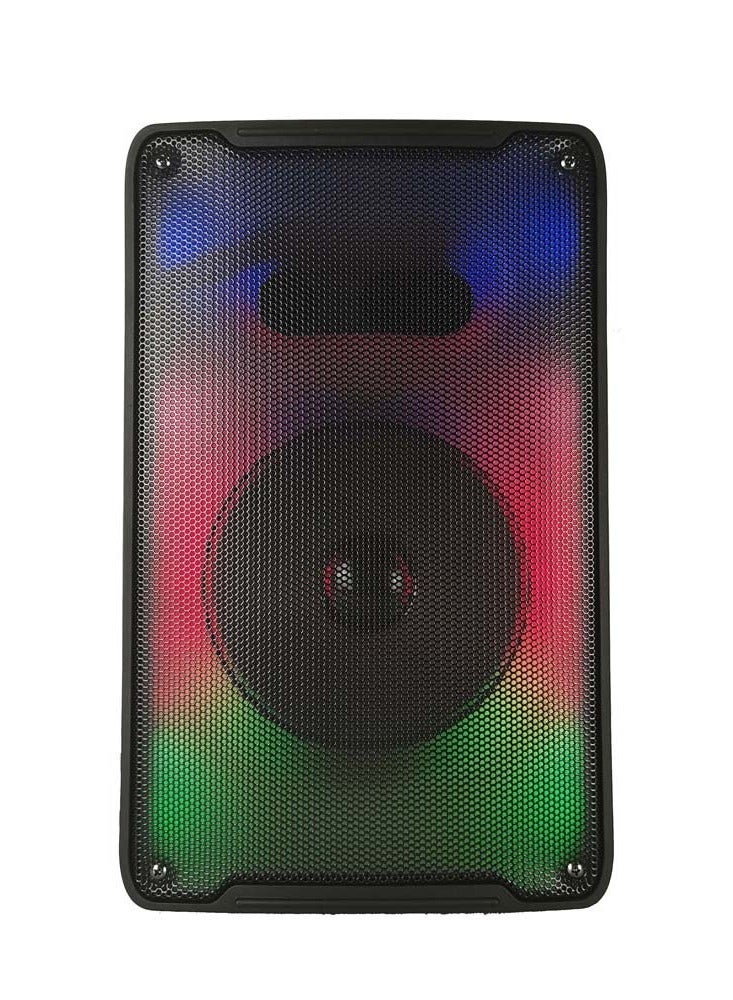 كروني مكبر صوت RX-8136 مقاس 8 بوصة مزود بإضاءة ملونة وإضاءة ملونة للحفلات للاستخدام خارج الباب مع ميكروفون سلكي كاريوكي - Image 1