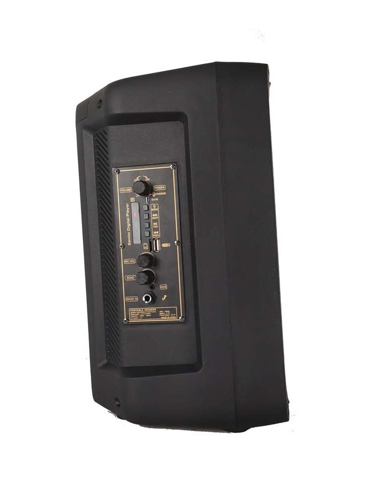 كروني مكبر صوت RX-8136 مقاس 8 بوصة مزود بإضاءة ملونة وإضاءة ملونة للحفلات للاستخدام خارج الباب مع ميكروفون سلكي كاريوكي - Image 3