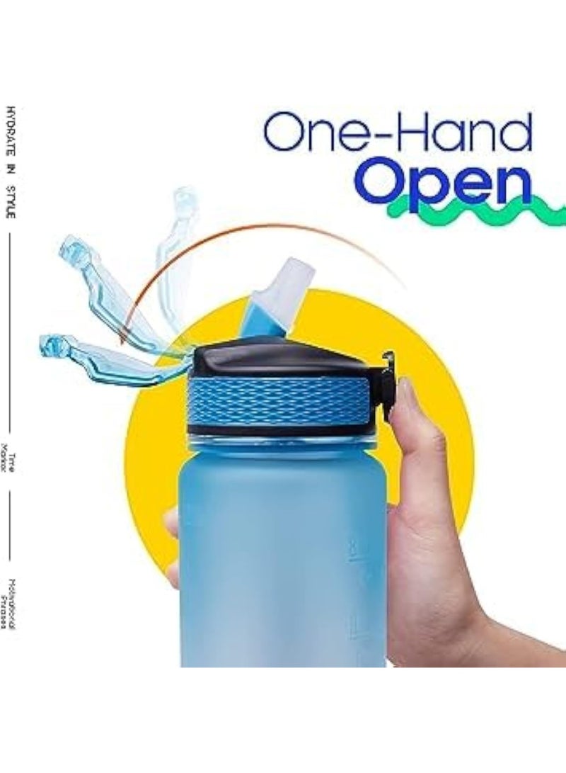 CAZADORA CAZADORA Sports Water Bottle 1L with Motivational Time Marker – BPA-Free Tritan Plastic – Leakproof Flip-Top Lid with Built-in Straw for Easy Sipping – Hourly Hydration Tracker with Inspiring Quotes – Durable & Odorless Reusable Bottle with Wide Mouth Opening for Ice and Fruit Infusion – Perfect for Gym, Office, School, Kids, Travel, Cycling, and Sports – Includes Carry Strap for On-the-Go Use – Dishwasher Safe and Eco-Friendly Design – Encourages Healthy Habits and Daily Hydration – Vibrant Colors for Every Personality – Gift for Students, Athletes, and Active Lifestyles – Lightweight, Portable, and Stylish Companion  - Image 5