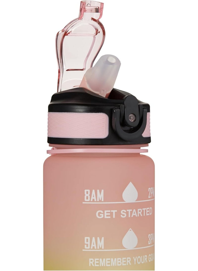 CAZADORA CAZADORA Sports Water Bottle 1L with Motivational Time Marker – BPA-Free Tritan Plastic – Leakproof Flip-Top Lid with Built-in Straw for Easy Sipping – Hourly Hydration Tracker with Inspiring Quotes – Durable & Odorless Reusable Bottle with Wide Mouth Opening for Ice and Fruit Infusion – Perfect for Gym, Office, School, Kids, Travel, Cycling, and Sports – Includes Carry Strap for On-the-Go Use – Dishwasher Safe and Eco-Friendly Design – Encourages Healthy Habits and Daily Hydration – Vibrant Colors for Every Personality – Gift for Students, Athletes, and Active Lifestyles – Lightweight, Portable, and Stylish Companion  - Image 4