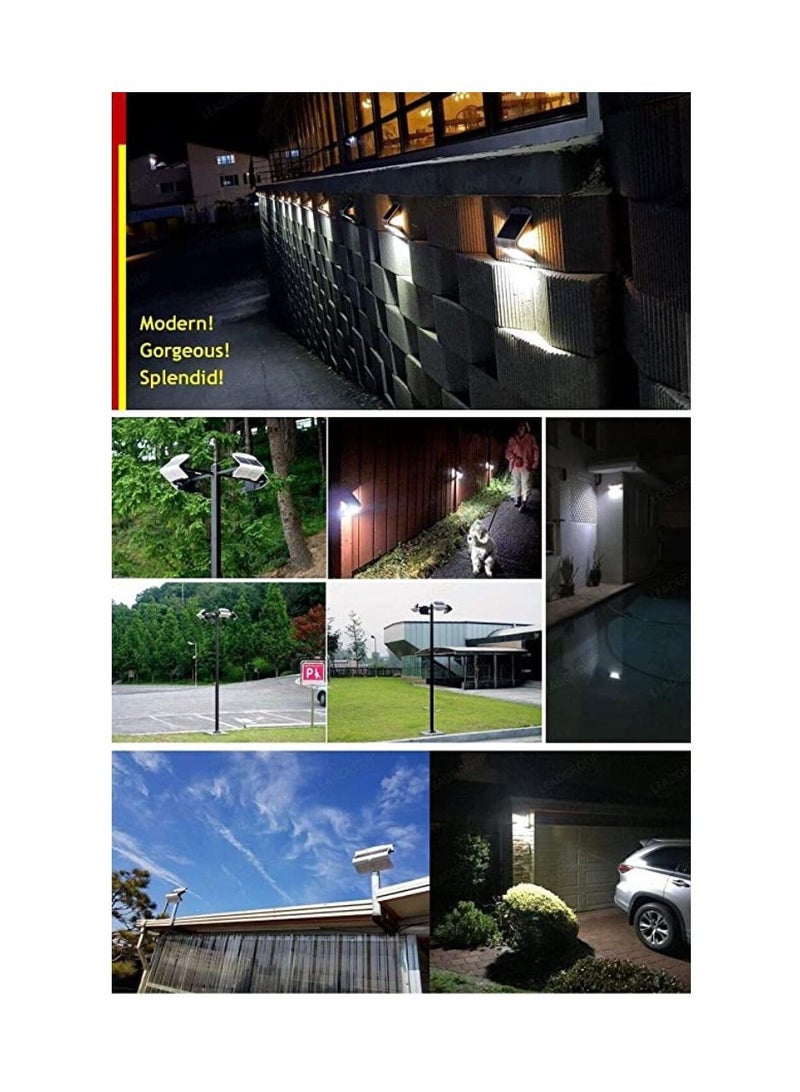 Solar Light Wall Light 6.8W 56 LED Solar Powered Motion Sensor Lights Outdoor Waterproof Night Light For Garden Patio Yard Deck Garage Warm White 3000K Black Body - Image 4