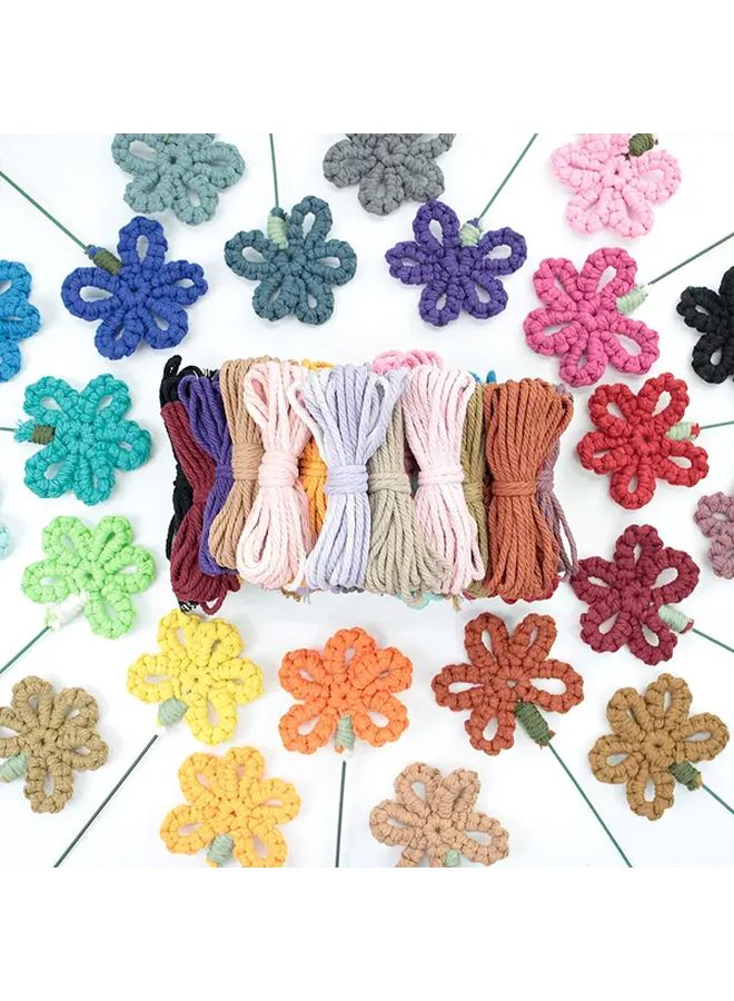 Macrame Flower Making Kit With Dragon Blue Yarn Step By Step Tutorial For Beginners - Image 2