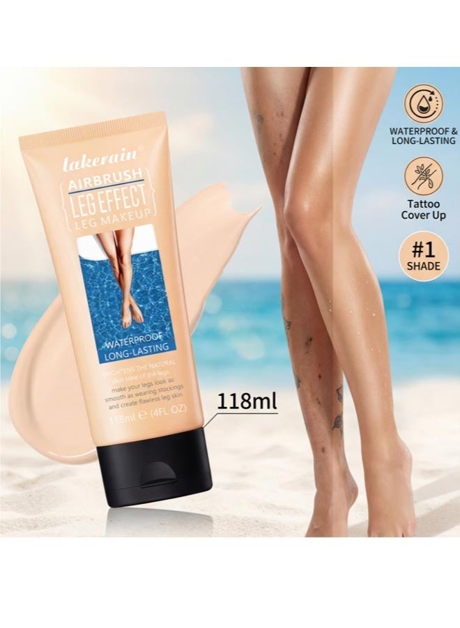 lakerain Leg Makeup Foundation,Waterproof, For Tattoo Cover Up, Long Last, Body Makeup Foundation, 118ml, #1 - Image 1