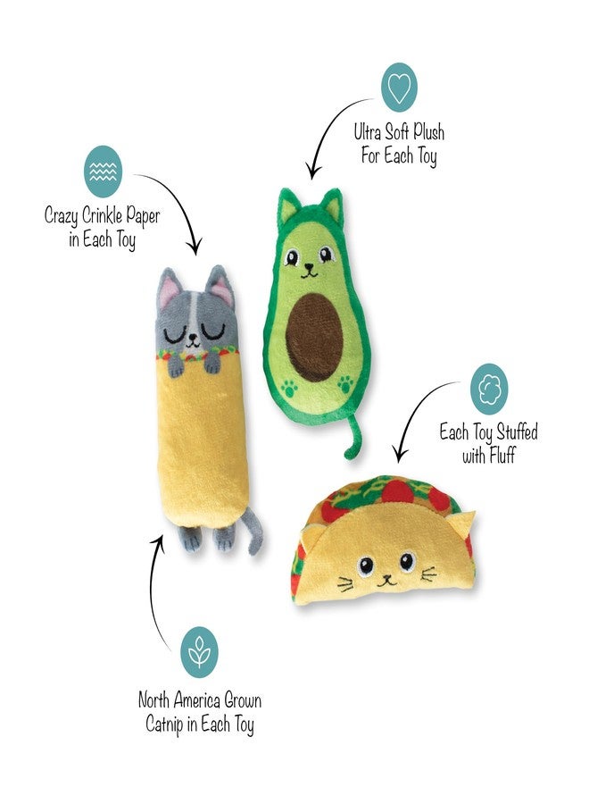 Fringe Studio Plush Cat Toy Set, Kitty Cravings, Mini 3 Piece Set, Pet Shop Collection (904034) - Image 2