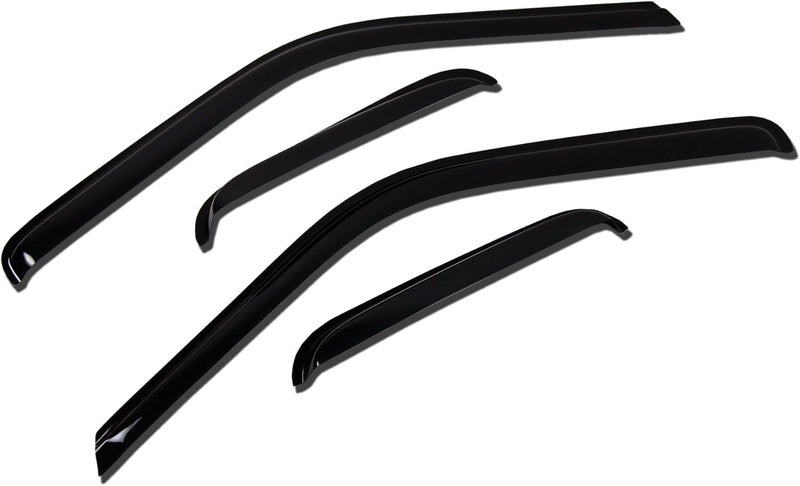 Tuningpros WV-065 Outside Mount Window Visor Deflector Rain Guard Dark Smoke 4-pc Set, Compatible with 2010-2017 Chevrolet Equinox - Image 1