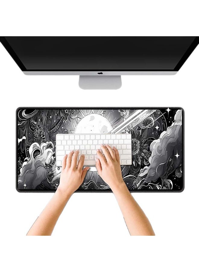 Large Gaming Mouse Pad 800x300 Stitched Edges Smooth Cloth Surface Non-Slip Rubber Base Waterproof Mousepad 3MM Thick - Image 2