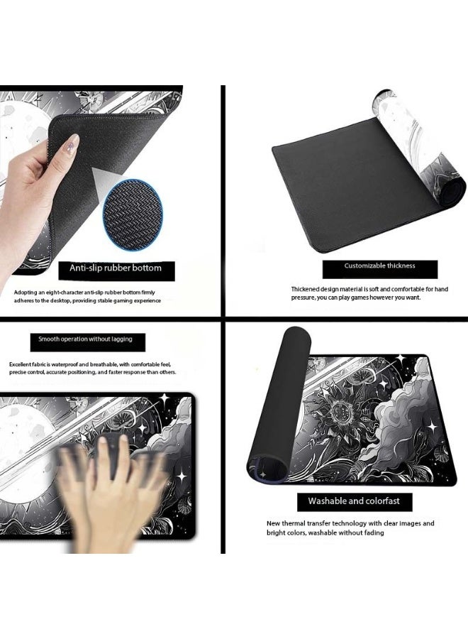 Large Gaming Mouse Pad 800x300 Stitched Edges Smooth Cloth Surface Non-Slip Rubber Base Waterproof Mousepad 3MM Thick - Image 3