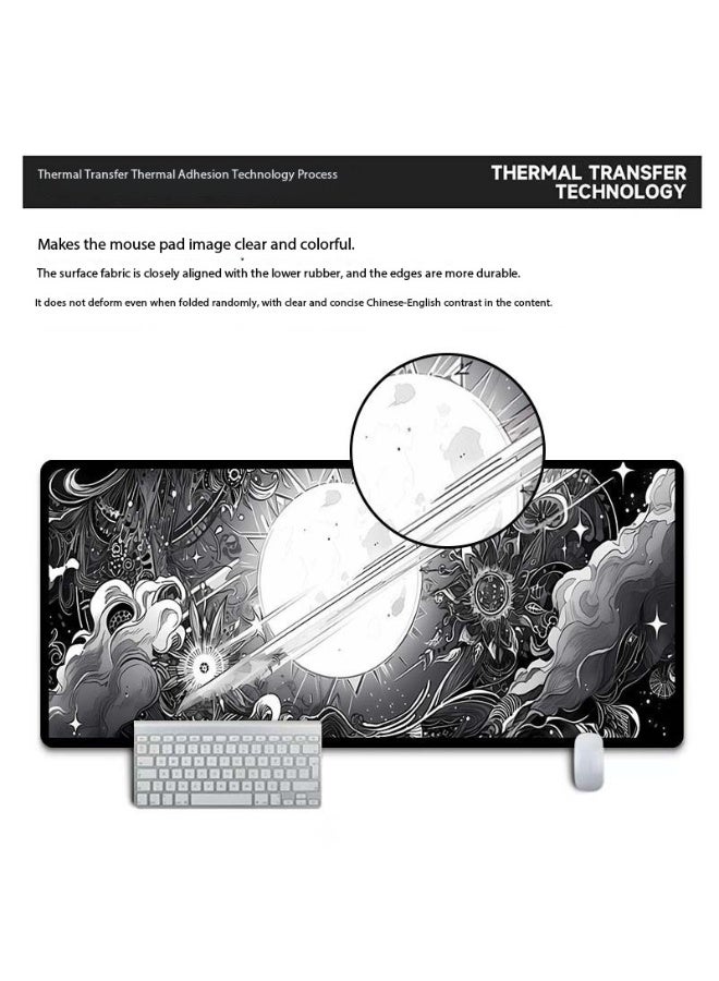 Large Gaming Mouse Pad 800x300 Stitched Edges Smooth Cloth Surface Non-Slip Rubber Base Waterproof Mousepad 3MM Thick - Image 4