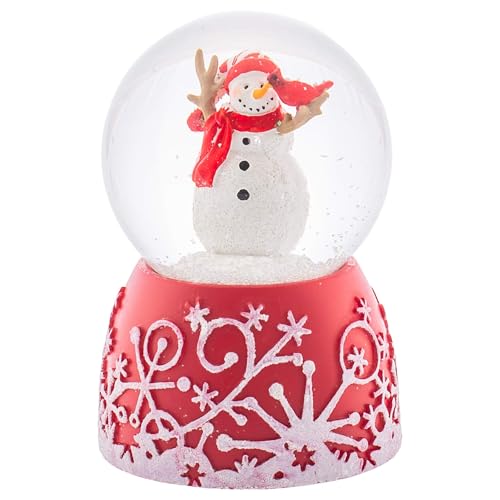 Roman Holiday Red Glitterdome 4.75 x 3.25 Resin 80MM Snow Globe Plays Jingle Bells - Image 4