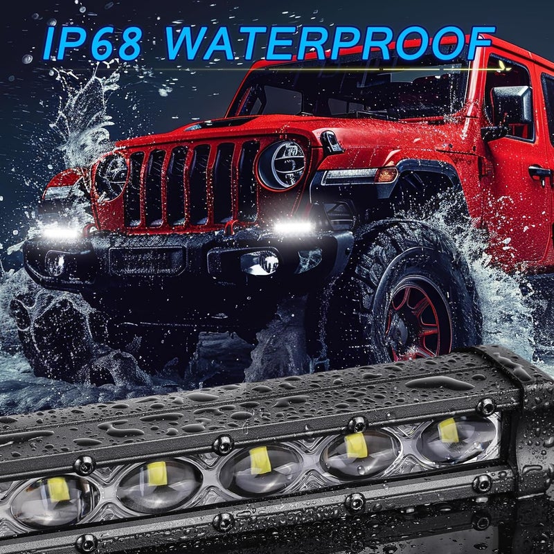 ACEC SHOP 6 Inch LED Light Bar, 2PCS 60W Single Row LED Light Bar Spot Off Road Driving Lighting Fog Lamp Slim Lights Bar for Truck Pickup SUV UTV ATV Motorcycle Dirt Bike Boat - Image 4