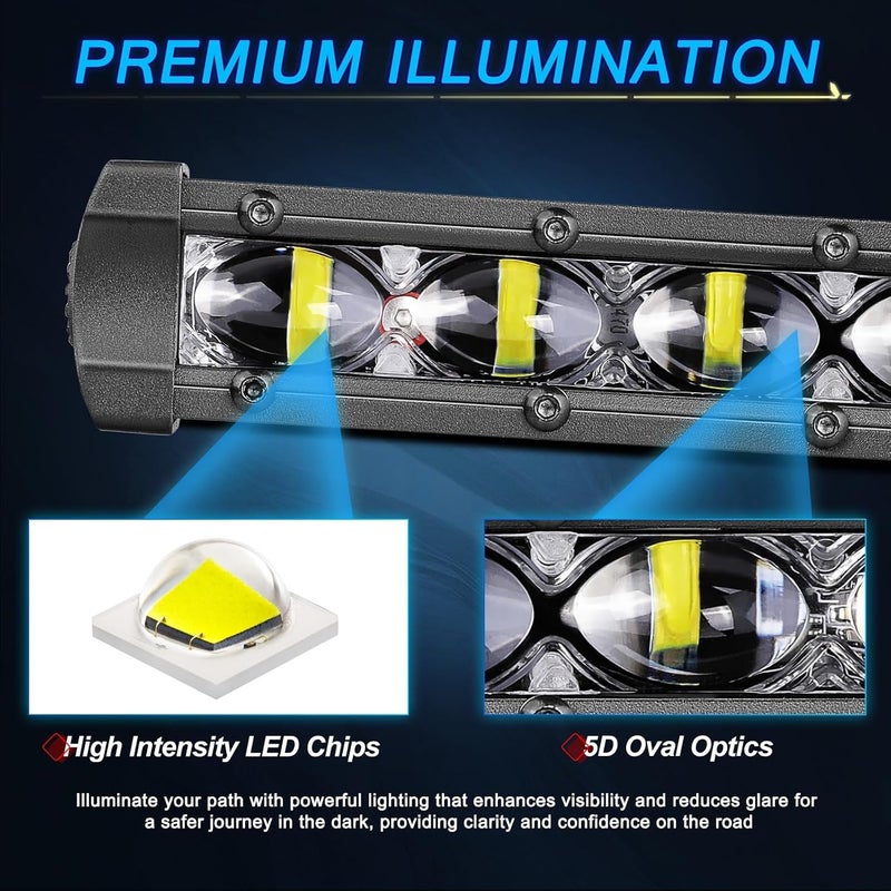 ACEC SHOP 6 Inch LED Light Bar, 2PCS 60W Single Row LED Light Bar Spot Off Road Driving Lighting Fog Lamp Slim Lights Bar for Truck Pickup SUV UTV ATV Motorcycle Dirt Bike Boat - Image 3