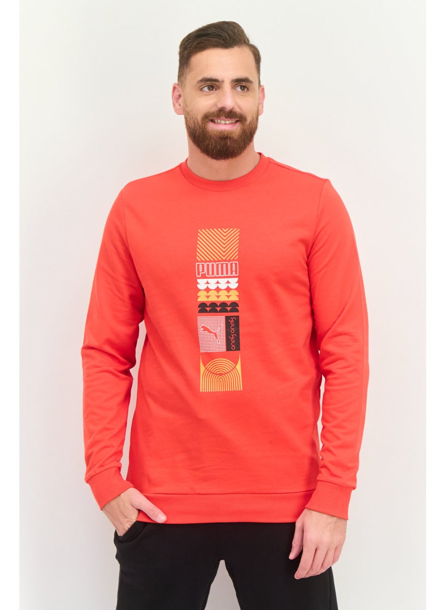 PUMA Men Slim Fit Long Sleeves Outdoor Sweatshirt, Red  - Image 1