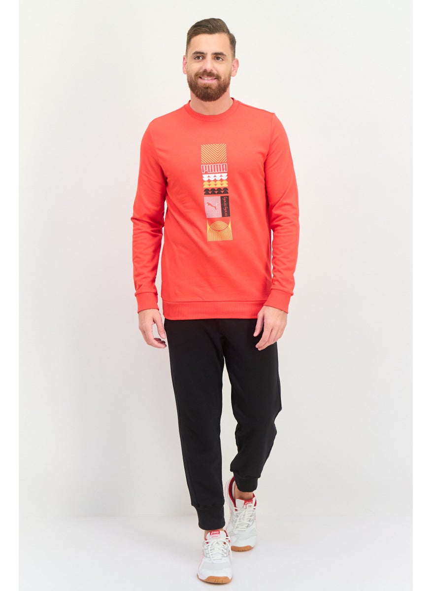 PUMA Men Slim Fit Long Sleeves Outdoor Sweatshirt, Red  - Image 4