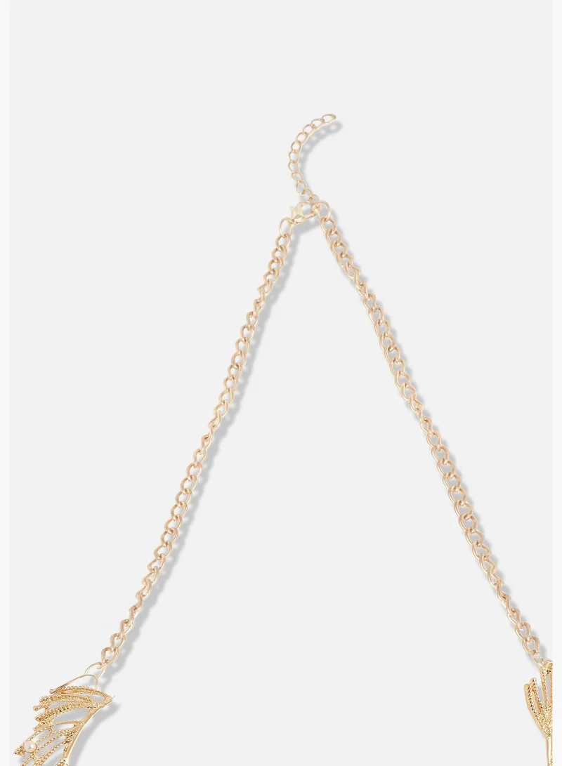 SOHI Gold Plated Designer Party Necklace and Earring Set For Women