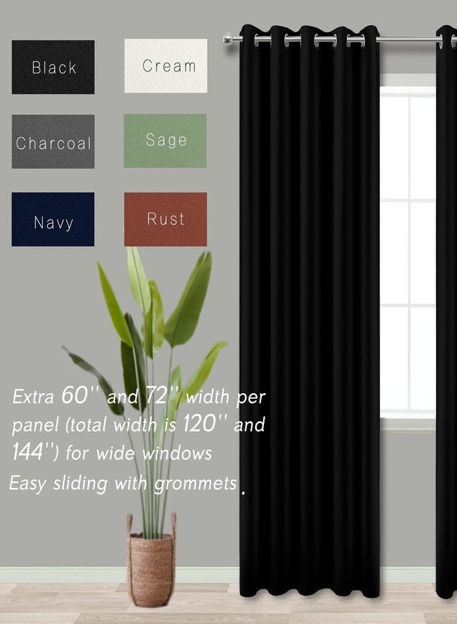 KOUFALL Short Blackout Curtains for Windows Bedroom,Black Out Curtain 54 Inch Long x 72 Inch Extra Wide,Room Darkening Thermal Insulated Curtain Panels - Image 2
