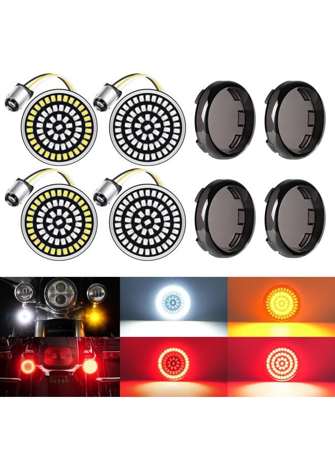 Benlari New 1157 Front Rear LED Turn Signals Super Bright Lights Lens Kit Compatible for Harley Davidson Street Glide Road Glide Touring Dyna Softail Sportster Iron 883 1200 SuperLow - Image 1