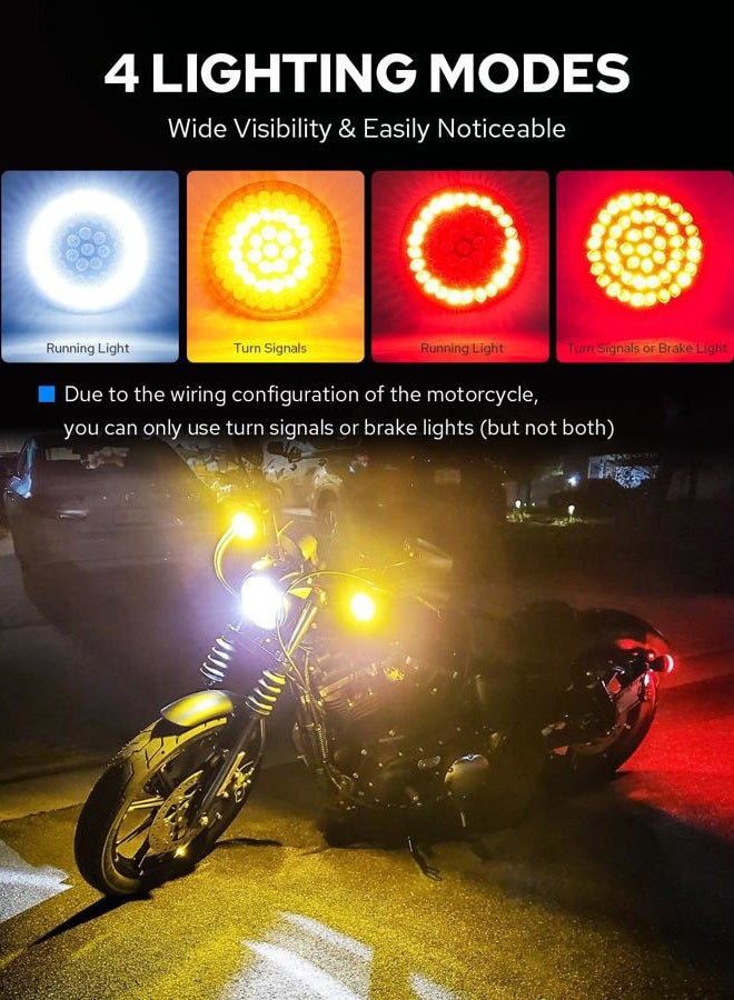 Benlari New 1157 Front Rear LED Turn Signals Super Bright Lights Lens Kit Compatible for Harley Davidson Street Glide Road Glide Touring Dyna Softail Sportster Iron 883 1200 SuperLow - Image 4