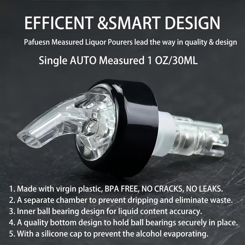 Pafusen 3 Pack Measured Liquor Pour Spout, Liquor Bottle Pourers, Measure Pour Spout for Liquor Bottles, Bottle Pourers for Alcohol, Shot Pourer Cocktail Liquor Dispenser Bar Bartending Tool -1oz/30ml - Image 3
