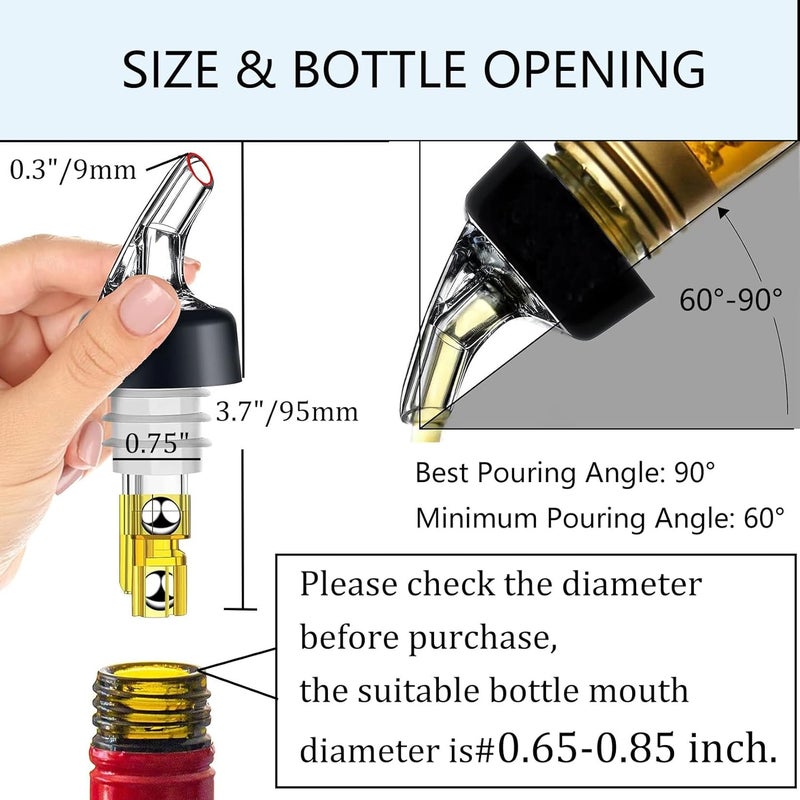 Pafusen 3 Pack Measured Liquor Pour Spout, Liquor Bottle Pourers, Measure Pour Spout for Liquor Bottles, Bottle Pourers for Alcohol, Shot Pourer Cocktail Liquor Dispenser Bar Bartending Tool -1oz/30ml - Image 5