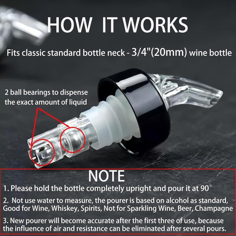 Pafusen 3 Pack Measured Liquor Pour Spout, Liquor Bottle Pourers, Measure Pour Spout for Liquor Bottles, Bottle Pourers for Alcohol, Shot Pourer Cocktail Liquor Dispenser Bar Bartending Tool -1oz/30ml - Image 4