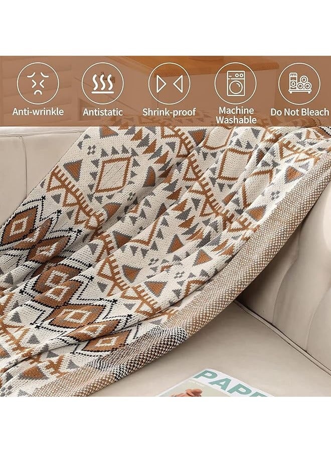 Beauenty Boho Throw Blanket, Home Decor Stripe Woven Blanket with Tassels, Super Soft Cozy Lightweight Warm for Chair Bed Couch Decorative, Knit Throw Blankets for Bed Couch Sofa Office (150x200cm, Beige)  - Image 4
