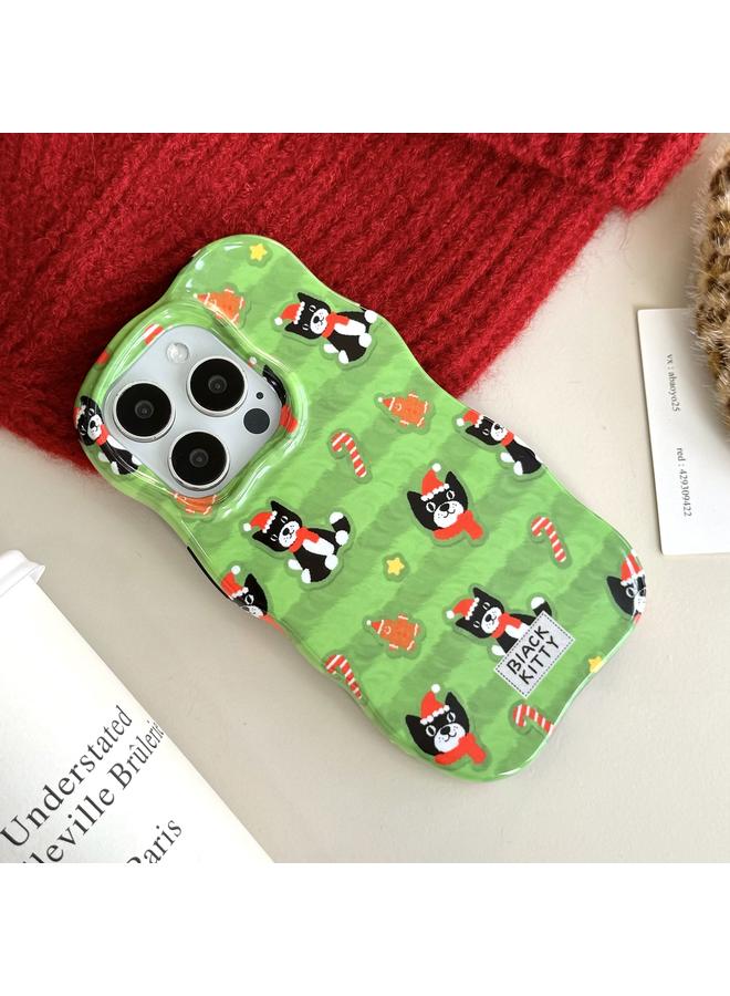 S-TOP Case For iPhone 16 Pro Max Christmas Black Cat 2 in 1 TPU Phone Case - Image 3