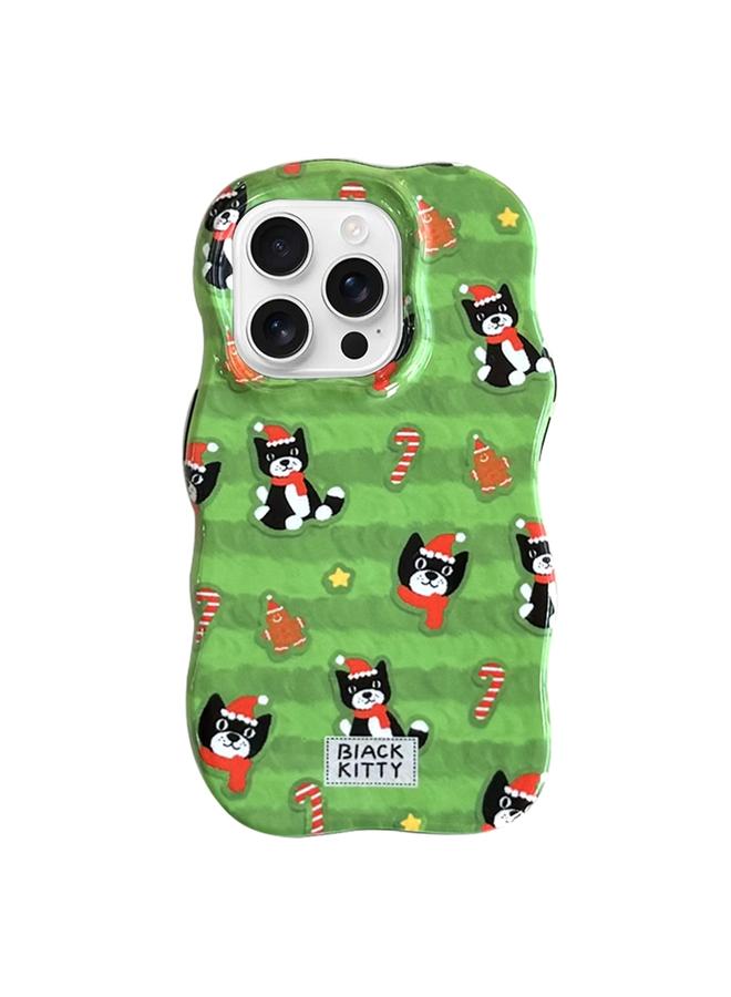 S-TOP Case For iPhone 16 Pro Max Christmas Black Cat 2 in 1 TPU Phone Case - Image 1