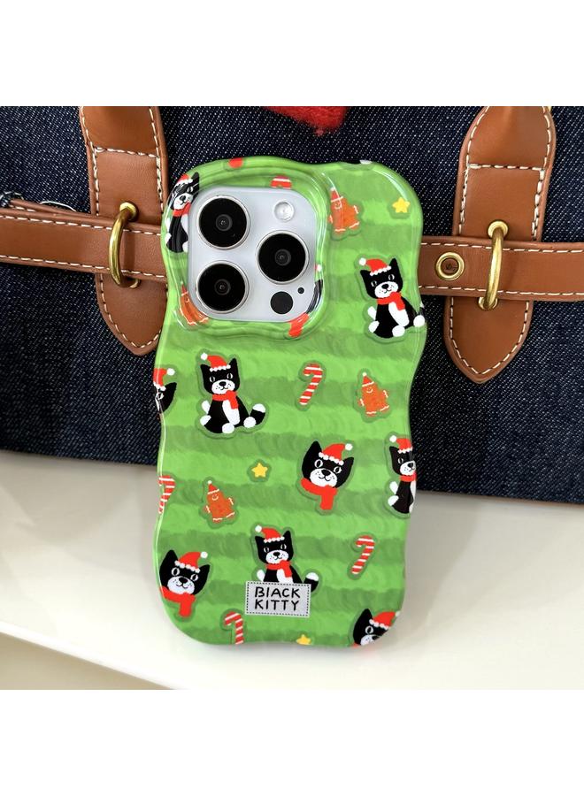 S-TOP Case For iPhone 16 Pro Max Christmas Black Cat 2 in 1 TPU Phone Case - Image 2