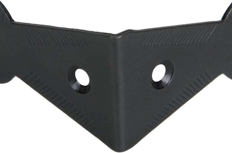 A29 Decorative Corner Brackets Metal Corner Brackets Corner Protector for Mounted ChestTrunk CornerBox Corners Natural Black Finish Stamped Steel Hardware Edge Guard Box Table Cabinet Set of 4 - Image 4