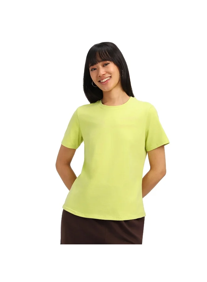 جونبيري JUNEBERRY® Cotton Lycra Regular Fit Round Neck Half Sleeves T-Shirt for Women & Girls (VDJWTW051011_M)