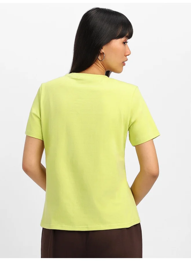 جونبيري JUNEBERRY® Cotton Lycra Regular Fit Round Neck Half Sleeves T-Shirt for Women & Girls (VDJWTW051011_M)