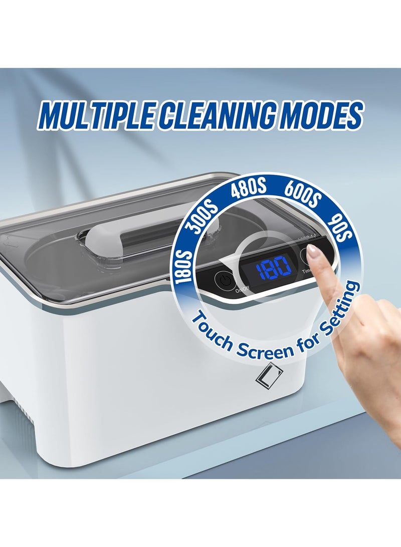 AROAQ Ultrasonic Jewellery Cleaner Machine LCD Screen with 5 Digital Timer Watch Stand CD Holder for Jewelry CD DVD Watches Dentures Glasses - Image 4