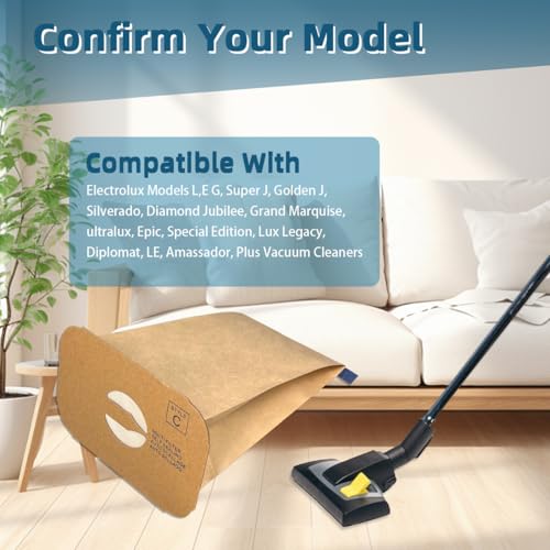 Leacheery 15 Pack Style C Vacuum Cleaner Bags Replacement Compatible with Electrolux Canister Tank Style C Vacuums - Image 3