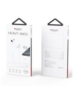 Yesido YH38 Earphone for Phone High Quality Sound Earphones with Microphone Wired Headset Type-C Earbuds - White