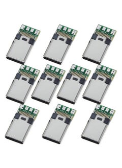 10Pcs Usb 3.1 Type C Connector 24 Pins Male Plug Socket Receptacle Adapter To Solder Wire & Cable 24P Pcb Board Support Module